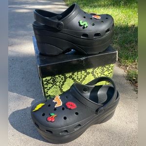 Crocs style Platforms with charms BRAND NEW